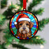 Welsh Terrier in Santa Hat Suncatcher Decoration